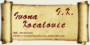 Ivona Kočalović vizit kartica